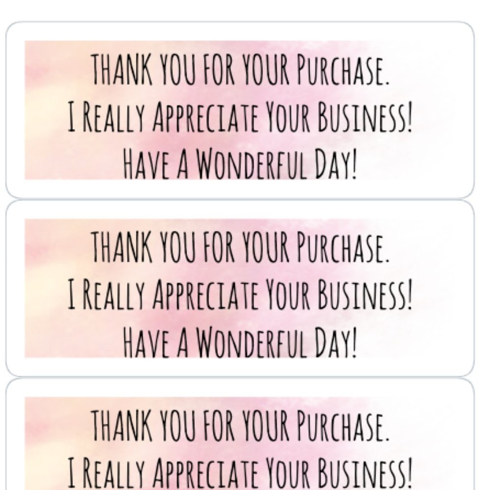90 Thank You For Your Order Purchase Label Sticker